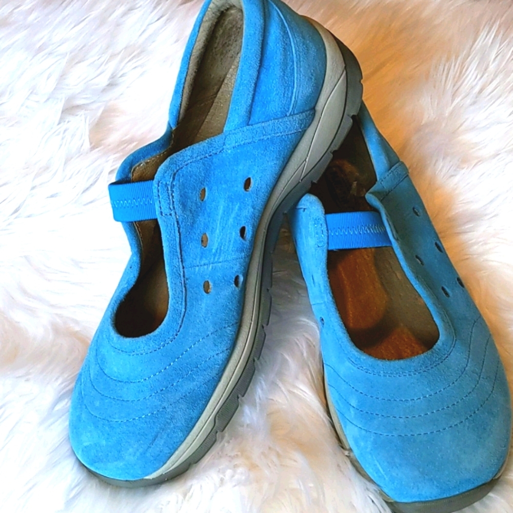 FLAT TIRE Captiva Denim Blue Suede Shoes 10